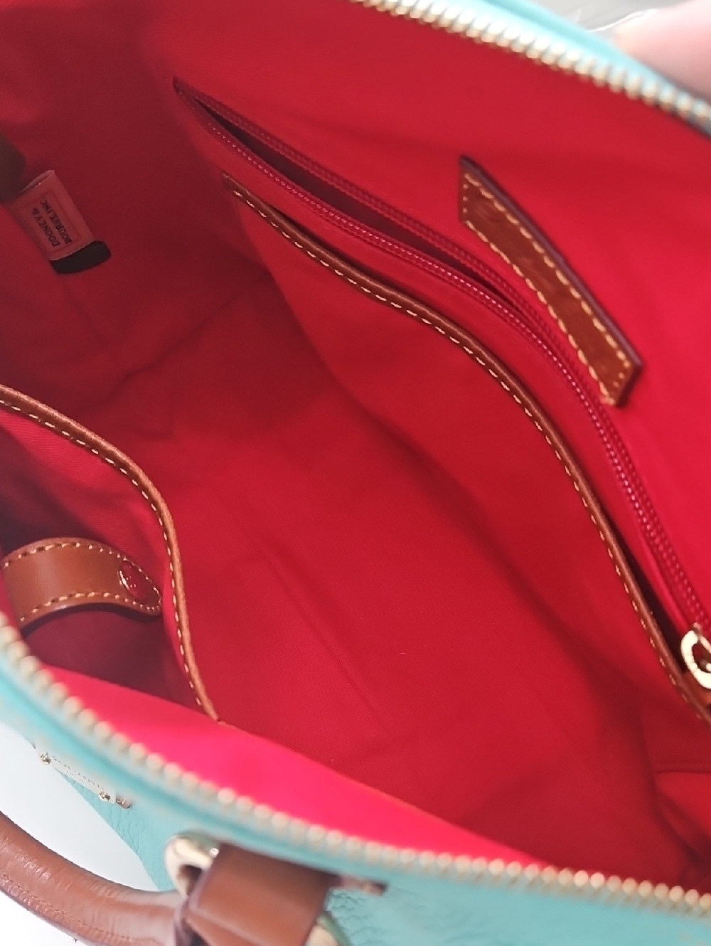 Dooney & Bourke Aqua Pebble Leather Bristol Satchel - Picture 7 of 15